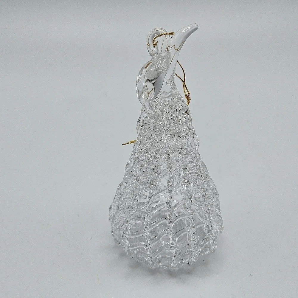 VINTAGE Spun Glass Pear Fruit Shaped Christmas Tree Holiday Ornament